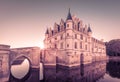 The Chateau de Chenonceau at sunset, France Royalty Free Stock Photo