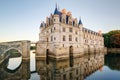 The Chateau de Chenonceau at sunset, France Royalty Free Stock Photo