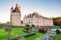 The Chateau de Chenonceau at sunset, France Royalty Free Stock Photo