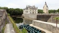 Chateau de Chenonceau, view from the gardens on the northern bank of Cher River, France