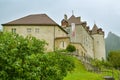 Chateau de Gruyeres, the major attraction of city Gruyeres in canton of Fribourg, Switzerland