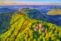 Chateau de Hohenbourg, a ruined castle in the Northern Vosges Mountains - Bas-Rhin, France Royalty Free Stock Photo