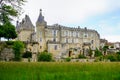 Chateau de Jonzac Castle of Jonzac seen from the bottom of the ramparts in charente france