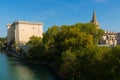 Chateau de Tarascon and Gothic Church on Rhone River, France Royalty Free Stock Photo