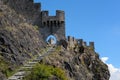 Chateau de Tourbillon castle walls in Sion, Switzerland Royalty Free Stock Photo