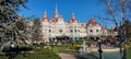 the chateau from the entrance to the eurodisney park in marne la valle in france