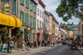 Chateau Frontenac hotel in Quebec City streets in Canada