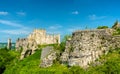 Chateau Gaillard, a ruined medieval castle in Les Andelys town - Normandy, France Royalty Free Stock Photo