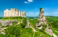 Chateau Gaillard, a ruined medieval castle in Les Andelys town - Normandy, France Royalty Free Stock Photo