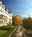 Chateau Konopiste in autumn day, Czech republic