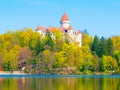 Chateau Konopiste reflected in the water, Central Bohemia, Czech Republic Royalty Free Stock Photo