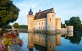 The chateau of Sully-sur-Loire at sunset, France