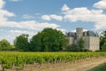 Chateau and vineyard in Margaux, Bordeaux, France Royalty Free Stock Photo