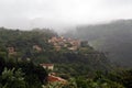 Chateaudouble above the mist covered forests of the Var