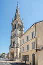 View at the Bell tower of Our Lady church in the street of Chateauroux in France