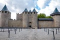 Chateaux de la cite fachade at Carcassonne Royalty Free Stock Photo