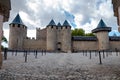 Chateaux de la cite fachade entrance at Carcassonne