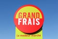 Grand Frais supermarket logo on a signboard