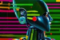 Pop art, GPT 4, AI, ai Robot, ai projects, ai illustration, digital art. Royalty Free Stock Photo