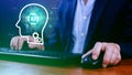 ChatGPT Chat with AI or Artificial Intelligence, using touch AI icon on virtual screen, robot application, Digital chatbot, OpenAI Royalty Free Stock Photo