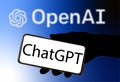 ChatGPT chatbot with artificial intelligence and a cell phone