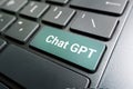 ChatGPT on keyboard button for Chat with AI or Artificial Intelligence. smart AI or artificial intelligence using an artificial Royalty Free Stock Photo