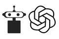 ChatGPT Logo with chatbot symbol. Artificial Intelligence OpenAI Chatbot icon. ChatGPT OpenAI icon, Artificial Intelligence Smart