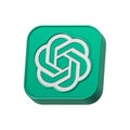 chatgpt logo open ai 3d symbol rendering