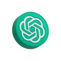 chatgpt logo open ai 3d symbol rendering
