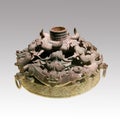 [Museum treasure 23]-Drum Stand With Openwork Coiled Dragon Design bronzeware.Shanghai Museum, China