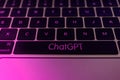 ChatGPT text on PC keyboard. ChatGPT is a chatbot launched by OpenAI Royalty Free Stock Photo