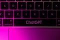 ChatGPT text on PC keyboard. ChatGPT is a chatbot launched by OpenAI Royalty Free Stock Photo