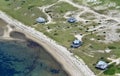 Chatham, Cape Cod Outer Beach Shacks and Ocean Aerial