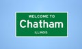 Chatham, Illinois city limit sign. Town sign from the USA.