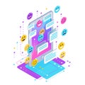 Chating. Isometric chat concept. Royalty Free Stock Photo