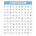 Chatroom icons, line symbols, web signs, vector set, isolated illustration Royalty Free Stock Photo