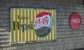 Chatsworth, Georgia USA - January 06, 2018 Vintage Pepsi-Cola and Coca-Cola signage closeup Royalty Free Stock Photo