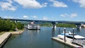 Chattanooga bridge river boat Royalty Free Stock Photo