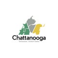 Chattanooga City Map Modern Geometric Creative Logo