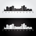 Chattanooga, Tennessee skyline and landmarks silhouette