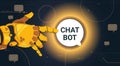 Chatter Service App Concept Robot Hand Touch Chat Bubble, Chatterbot Technical Support Technology Concept