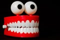 Chattering teeth toy from three quarter looking right Royalty Free Stock Photo