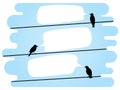 Chatting birds on wires