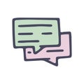 chatting color vector doodle simple icon design