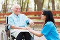 Chatting with Elderly Lady Royalty Free Stock Photo