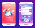 Chatting Mobile App Isometric Composition