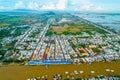 Chau Doc city, An Giang Province, Viet Nam, aerial view Royalty Free Stock Photo