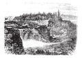 Chaudiere river Falls,in Quebec, Canada vintage engraving