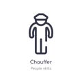 chauffer outline icon. isolated line vector illustration from people skills collection. editable thin stroke chauffer icon on