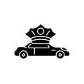 Chauffeur hire black glyph icon